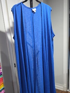 LuLaRoe Bright Cobalt Blue Sleeveless Duster Vest